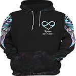 Mesnove Never Walk Alone My Love Walks With Me, Personalized All Over Print Hoodie Black, Black, Medium