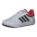 adidas Hoops Shoes, Cloud White/core Black/Bright red, 4 UK