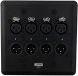 WallCAT 8 - Analog, AES3, DMX and intercom 4 Channel Wall Plate NO Solder Required (Black)