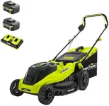 SnapFresh Electric Lawn Mower Cordless - 40V (2 x 20V) 16” Brushless Push Lawn Mowers with 4.0Ah Battery x 2 and Fast Charger Included - Battery Operated Lawn Mower with Bagger