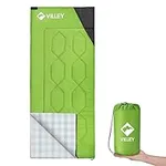 VILLEY Camping Sleeping Bag, Lightweight Backpacking Sleeping Bag with Carrying Bag for Adults & Kids, Outdoor Camping Hiking Equipment for 3 Season Warm & Cool Weather - Summer, Spring, Fall (Green)