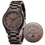 Customized Engraved Wood Watches for Husband – Wooden Watch for Boyfriend Men Him Fiance, Personalized Watch Wood Band