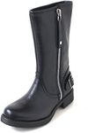 Ladies Harley Davidson Leather Mid Calf Biker Boots 'Baisley' Black UK 4, EU 37