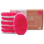 waschies Reusable Makeup Remover Pads - Set of 6 Eco Face Pads - Soft Hypoallergenic Microfibre - Waterproof Eye Makeup Remover Pads & Facial Cleansing Pads - Pink Edition