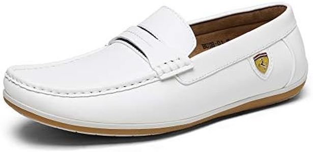 Bruno Marc Men's BUSH-01 White Driving Loafers Moccasins Shoes - 6.5 M US