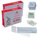 BOJACK 100 Pcs Pre-Cleaned Microscope Slides with Ground Edge and 200 Pcs Pre-Cleaned Microscope Cover Glasses with 4 Plastic Droppers