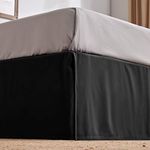SLEEP ZONE Pleated Bed Skirts King Size, 15 inch Tailored Drop Easy Fit Bedskirt, Anti-Static, Fade Resistant (King, Black)