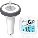 Nuovoware Digital Floating Pool Thermometer, Wireless Thermometer with Easy Read Screen Display, Remote Water IPX8 Waterproof for Swimming Pools, Fish Tank, Hot Tub