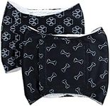Reusable Male Dog Incontinence Nappies/Sanitary Wraps/Belly Bands - Pack of 2 : Absorbent, Strong & Washable : Older Dogs or Puppies (Paw & Bone, M)