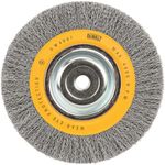 DEWALT Wire Wheel, 8-Inch, Crimped, 5/8-Inch Arbor, Wide Face, .014-Inch (DW4907)