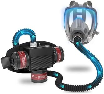 High Efficiency PAPR Respirator System: Powered Air Purifying Respirators Portable Supplied Air Respirator with 3Pcs 40mm Gas Mask Filters Large Air Volume for Paint Welding Gas Spray Chemical