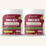 Rooted Actives Power Beets (250 g) - Organic Beet root powder with L arginine, L Carnitine, BCAA, Reservatrol & Stevia | Beets Powder Supplement & Pre Workout (Pack of 2)