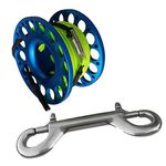 Lightweight Dive Wreck Cave Reel Scuba Diving Finger Spool with 30m/100ft Line, Dual Ended Blue