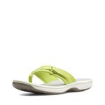 Clarks Womens Breeze Sea Sandals Flip-Flop, Lime Synthetic, 5 US