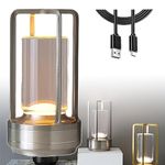 Lumisom Crystal Lamp, 2023 Lumisom Crystal Lantern Lamp, Lumison Crystal Lantern Table Lamp, 3 Colors Rechargeable Cordless Led Lights for Restaurant/Bedroom/Bar/Coffee Shop/Camping Light ( Color : Si