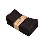 FINGERCRAFT Table Napkins, Cotton Linen Blend Fabric Dinner Cloth Napkins, 18" x 18", Mitered Corners for Every Day Use Napkins are Pre Shrunk and Good Absorbency (Set of 12, Black)