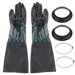 Rubber Sandblasting Gloves for Sandblast Cabinets, with Clips