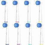 Valuabletry Sensitive Gum Care Replacement Brush Heads Refill, Compatible with Oral B Braun Electric Toothbrushes,Soft Bristles for Gentle Care,White (Pack of 8)