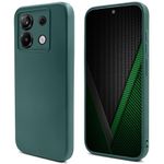 Moozy Lifestyle. Silicone Case for Xiaomi Redmi Note 13 Pro 5G and Poco X6, Dark Green - Liquid Silicone Lightweight Cover with Matte Finish and Soft Microfiber Lining, Premium Silicone Case