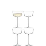 LSA International Borough Cocktail Saucer 240 ml Clear | Set of 4 | Dishwasher Safe | BG07