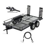 Metal Builder Kit 1/10 RC Trailer with Hitch Mount Receiver & Hauling Ropes for Crawler Cars Axial SCX10 D90 Wrangler TRX4 TRX6 Redcat GEN8