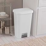 45L White Step-On Garbage Can