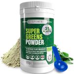 Super Greens Powder - 35 Organic Plant Ingredients for Gut Health - Vegan - Gluten-Free Superfood Powder - 30 Day Supply - 300g - Daily Vitamins and Probiotics for Digestive Health