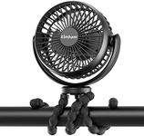 Stroller Fan, 5200mAh Battery Powered Car Seats Clip on Fan for Baby, 3 Speeds Portable Stroller Fan with Flexible Tripod, Dual 360° Rotatable USB Fan for Peloton Bike, Crib, Treadmill