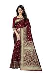 C J Enterprise Women's Pure Soft Kanjivaram Silk Saree Banarasi Design Wear Pattu Sarees Latest Party Cotton Sari collections With Blouse Piece for Wedding sadi new ladies 2023 2024 (Pari100 Maroon)