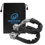 Ucreative 2Pcs Synthetic Soft Shackle 1/2 Inch x 22 Inch (56,000lbs Max Breaking Strength) with Extra Sleeves (Gray)