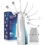 ORACURA® OC200 Dental PRO Smart PLUS Water Flosser® White, 8 Nozzle Tips, Portable & Rechargeable, Custom 8 Water Pressure Settings, 200ml Tank Capacity, IPX7 Waterproof, 365 Days Warranty