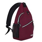 MOSISO Sling Backpack, Multipurpose Crossbody Shoulder Bag Travel Hiking Daypack, Wine Red