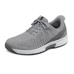 Orthofeet Men's Orthopedic Knit Yari Hands-Free Sneakers, Grey, 10.5 Wide
