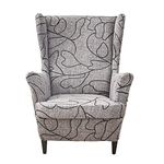 KRFOONN Wingback Chair Covers Slipcovers 2 Piece Stretch Wing Chair Covers Spandex Slipcovers Wingback Sofa Covers Armchair Covers Non-Slip Furniture Protector for Living Room Wingback Chairs, A25