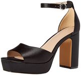 The Drop Women's Hamalie Platform Sandal Black Satin, 11