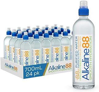 Alkaline88 Purified Ionized Water with Himalayan Minerals, 700mL (24 Pack), 8.8pH Balance with Electroytes for Deliciously Smooth Taste, 100% Recyclable