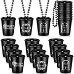 Sasylvia 12 Pcs Rip Twenties Shot Glass Necklace on Beaded Dirty 30 Plastic Shot Necklace Cup Rip to My 20s Birthday Decorations Black 30th Plastic Tumbler Cups Funny Birthday Gag Gifts for Him Her