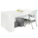 ABCCANOPY Kitchen Rectangular Stretchable Spandex Table Cover 6ft Tablecloth - Spandex Tight Fit Table Cover, Fit Wedding Banquet Trestle Table(white)