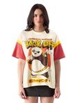 The Souled Store Kung Fu Panda: Back Off Womens Oversized Fit Graphic Printed Half Sleeve Cotton Multicolored Women Oversized T-Shirts Oversized T Shirts for Women T-Shirt Girls Cotton Casual Half