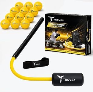 TROVEX Baseball Batting Trainer System – Improve Swing Speed, Timing & Accuracy – All Skill Levels Rope Swing Trainer Kit with Practice Balls, Foam Bat & Carry Bag for Youth & Adults