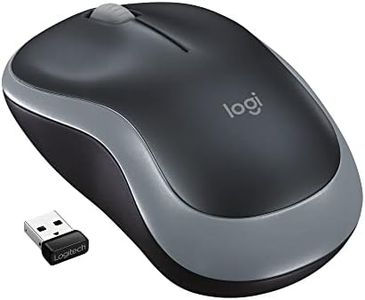 Logitech M185 Wireless Mouse, 2.4GHz with USB Mini Receiver, 12-Month Battery Life, 1000 DPI Optical Tracking, Ambidextrous PC / Mac / Laptop - Swift Gray