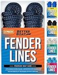 Boat Fender Lines for Boat Bumper Fender Boat Lines Hangers Bag Buoy Marine Rope for Boats or Dock Line Jet Ski Mooring or Small Boating Docking Double Braided Nylon 6 Feet 3/8 inch with Loop 2 Pack