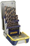 Irwin Industrial Tools 3018005 Black and Gold Oxide Metal Index Drill Bit Set with Case, 29-Piece