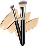 (Black) - Makeup Brushes Dpolla Pro Foundation Brush and Flawless Concealer Brush Perfect for Any Look Premium Luxe Hair Contour Brush Perfect for Blending Liquid,Buffing,Cream,Sculpting,Mineral Makeup( Black)