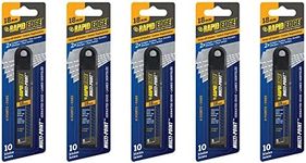 Rapid Edge Multi-Point 18mm Serrated Snap-Off Utility Knife Blades with 50 Blades (5 Packs, 10 Blades per Pack)