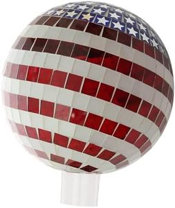 Mosaic Gazing Ball Patriotic Stars and Stripes Glass Globe Colorful Gazing Ball 10 inch for Outdoor Home Garden Yard Patio Decor
