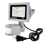 Feudarti 10W Electric Motion Sensor Flood Light Outdoor Night Light,110V LED Security Bulbs Garage Lighting Plug in 6500K IP65 Waterproof Spot for Garage Courtyard Patio Porch Entrance Security…