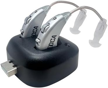 Digital Hearing Amplifiers - Pair of Rechargeable BTE Personal Sound Amplifier with USB Dock - Premium Behind The Ear Sound Amplification - by MEDca