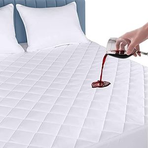 Sunshine Comforts Waterproof Mattress Protector Double, Premium Quilted Soft Mattress Protector Double Bed, Ultimate Comfort and Protection Double Mattress Protector, Hypoallergenic, Easy Care, White
