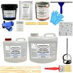 ArmorPoxy Garage Floor Epoxy Kit - 14-Pc 2 Part - 300 Sq Ft - Designer Gray, Industrial Epoxy Garage Floor Coating Kit - for Garage, Basements, Contractors, Automotive